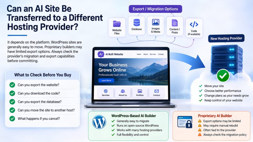 Can A AI website Be Migrated To A Different Hosting Provider