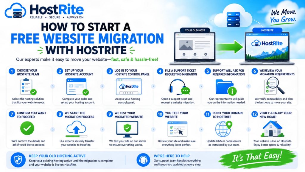 Come avviare una migrazione gratuita del sito web con HostRite