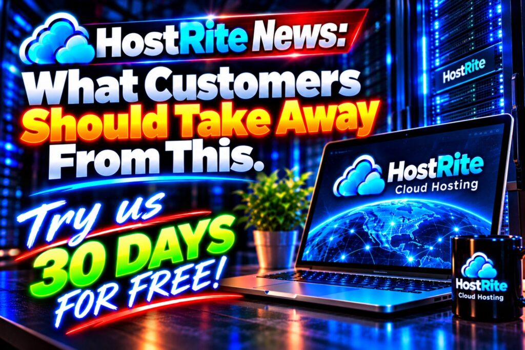 Hostrite news what customers should take away from this try us 30 days for free hostrite news Promotional banner for hostrite cloud hosting highlighting a 30 day free trial and key message